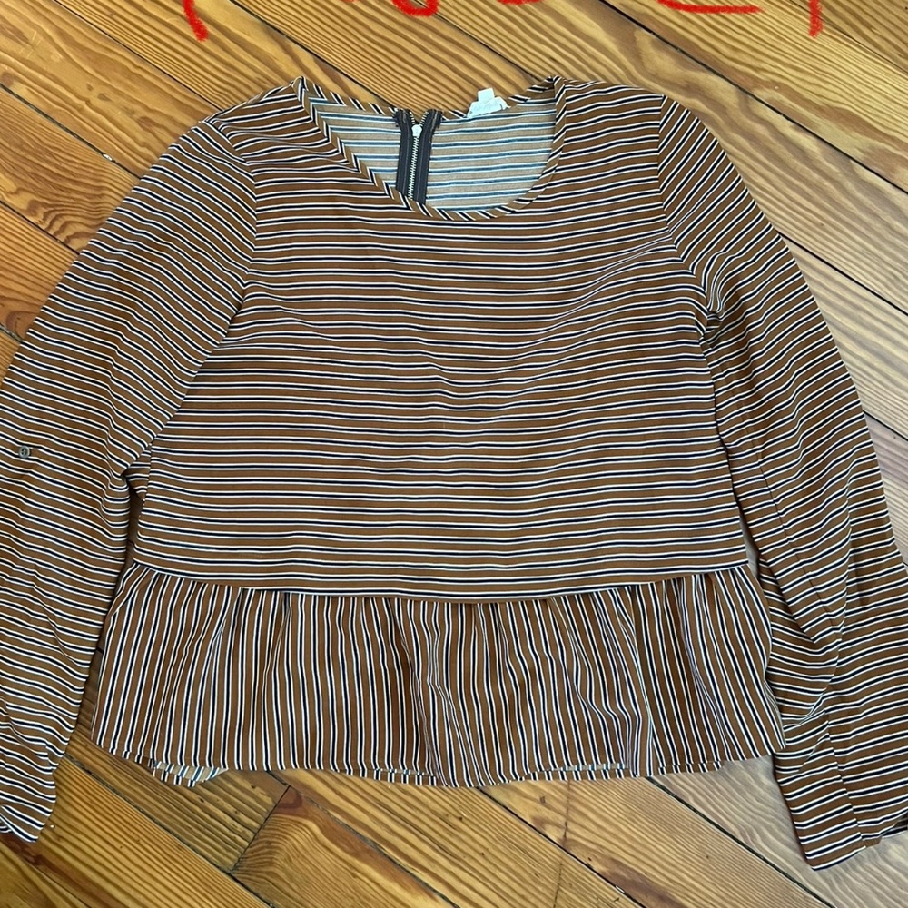 Poem and Thread Striped Peplum Blouse